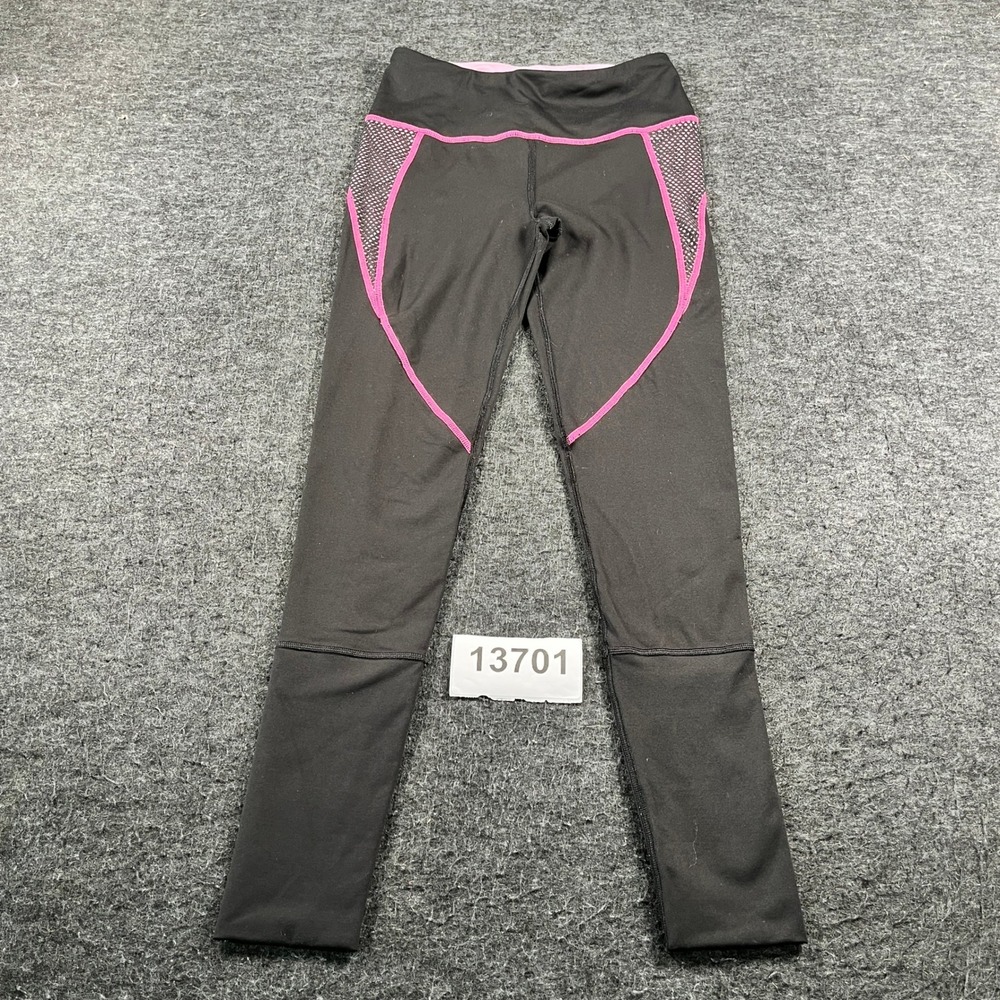 Victoria's Secret VSX Sport Leggings Womens Small Black Pink Mesh Running Yoga